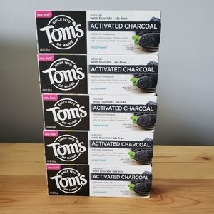 new 5 x Tom's of Maine 4oz charcoal toothpastes